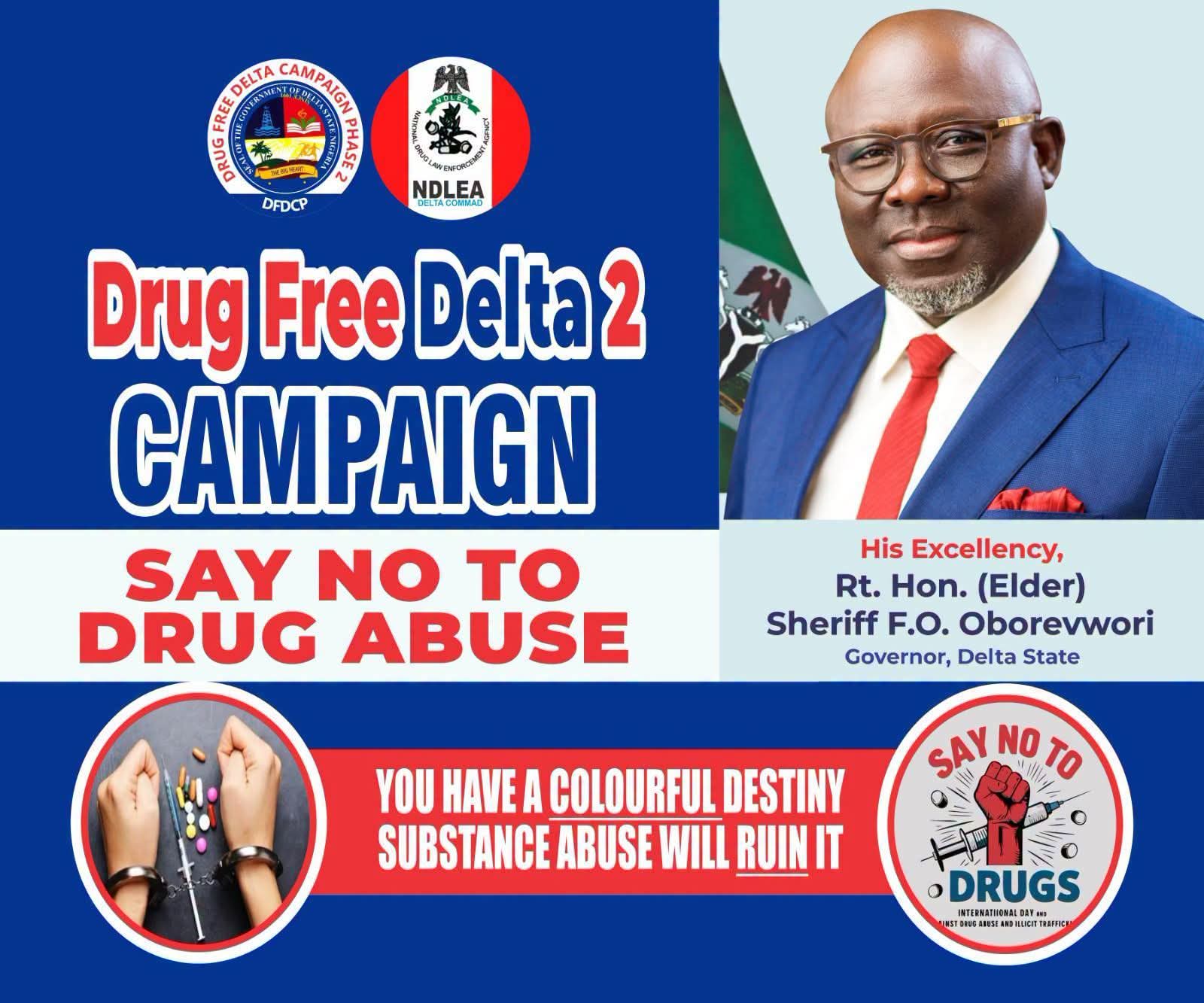 Delta State Government postpones Drug-Free Delta Campaign at UNIDEL and DOU in honour of former Governor Emmanuel Uduaghan.