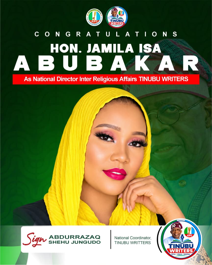 Hon. Jamila Isa Abubakar, the National Director of Inter-Religious Affairs of Tinubu Writers