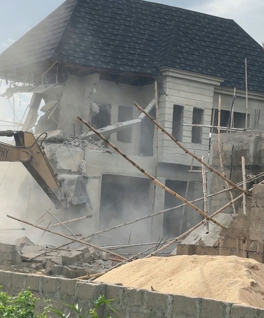 Demolished house in Asaba
